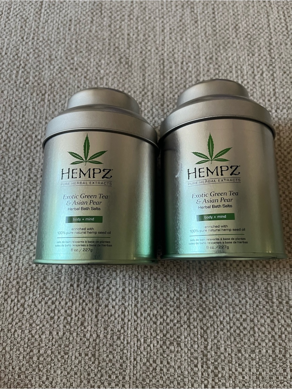 X2 HEMPZ Pure Herbal Extracts Exotic‎ Green Tea & Asian Pear Bath Salt